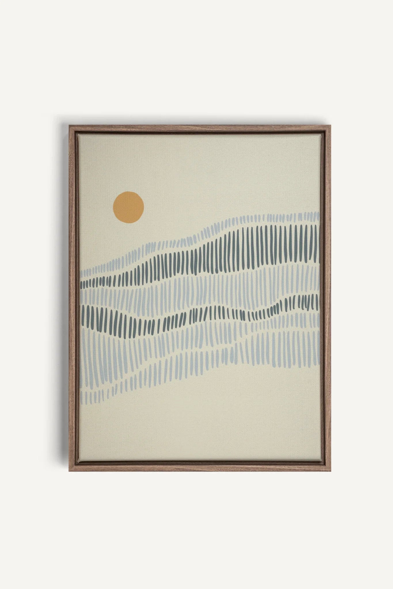 OLEKA CANVAS - VAGUES, Oeuvre sur toile étirée, encadré Brun Chêne