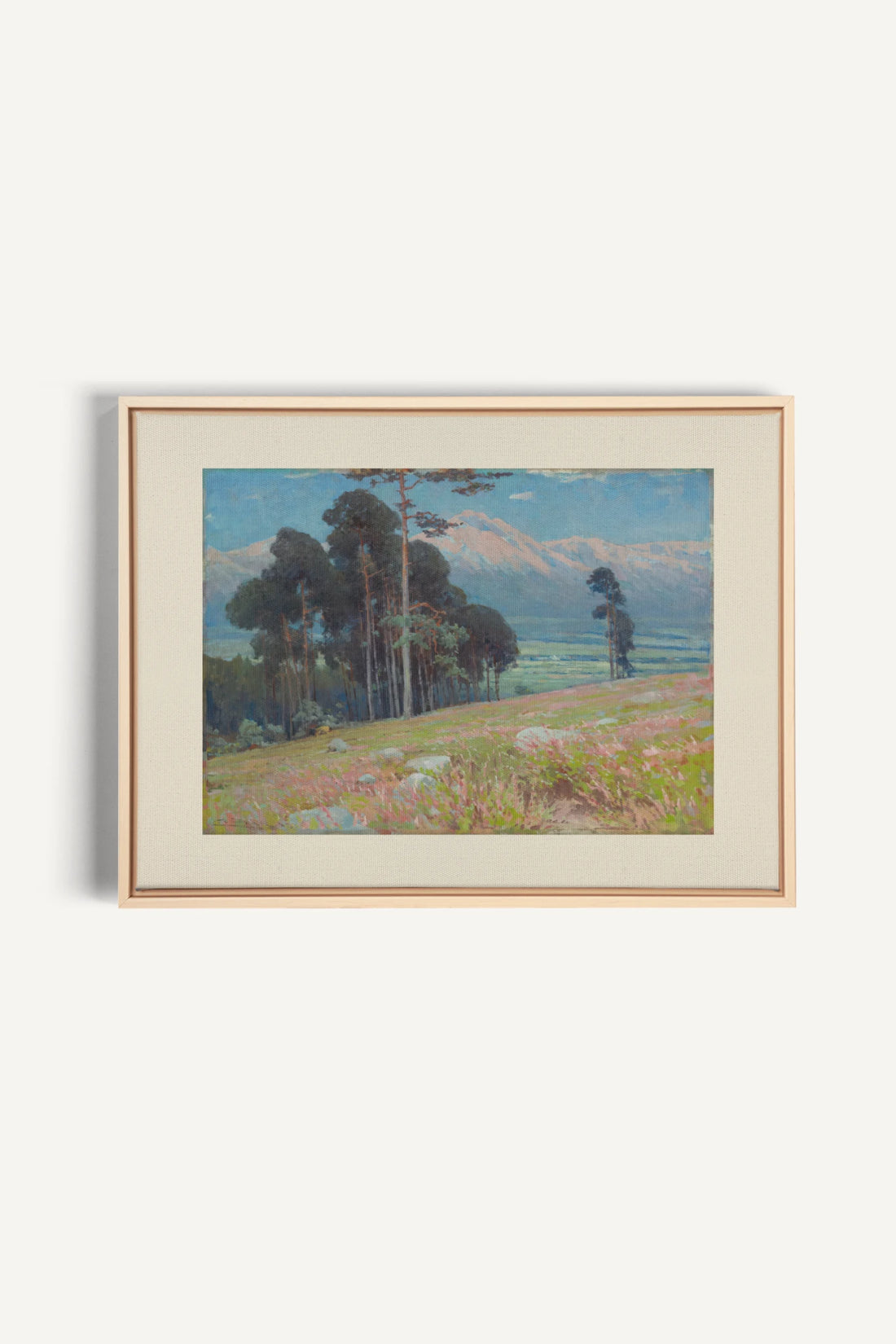 VALLÉE ROSE, Oeuvre sur toile étirée, encadré Naturel Clair