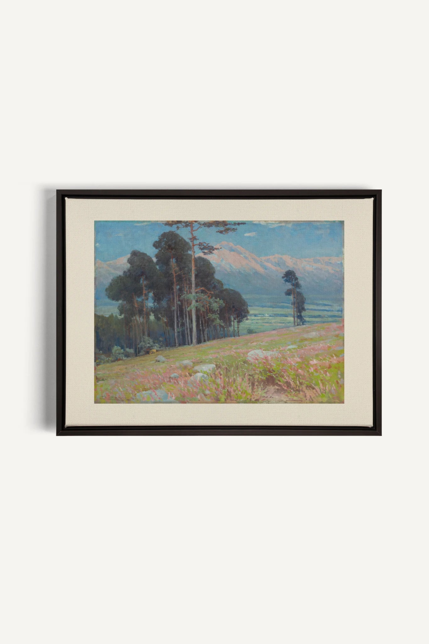 VALLÉE ROSE, Oeuvre sur toile étirée, encadré Noir