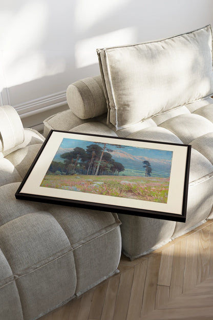 VALLÉE ROSE, Oeuvre sur toile étirée, encadré Noir