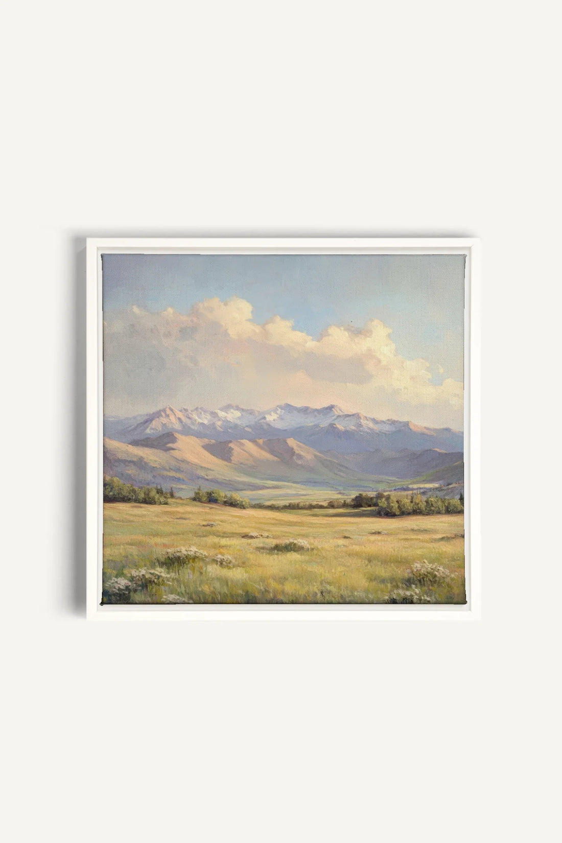 OLEKA CANVAS - VALLEY OF LIGHT, Oeuvre sur toile étirée, encadré Blanc