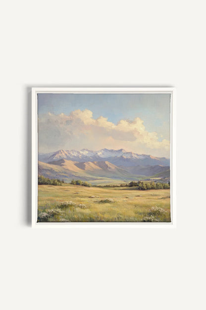 OLEKA CANVAS - VALLEY OF LIGHT, Oeuvre sur toile étirée, encadré Blanc
