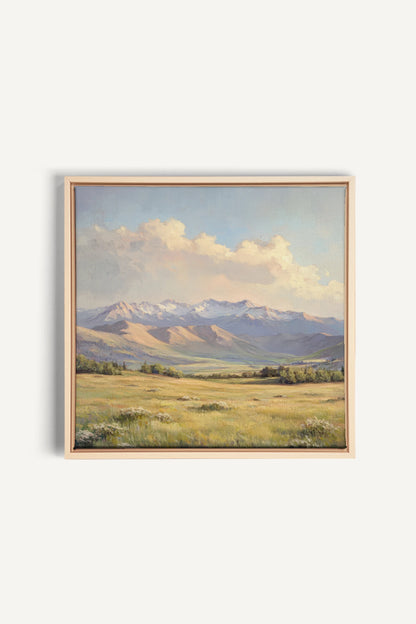 VALLEY OF LIGHT, Artwork on stretched canvas, framed Natural Light