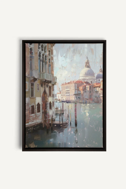 OLEKA CANVAS - VENICE IN HUES, Oeuvre sur toile étirée, encadré Noir