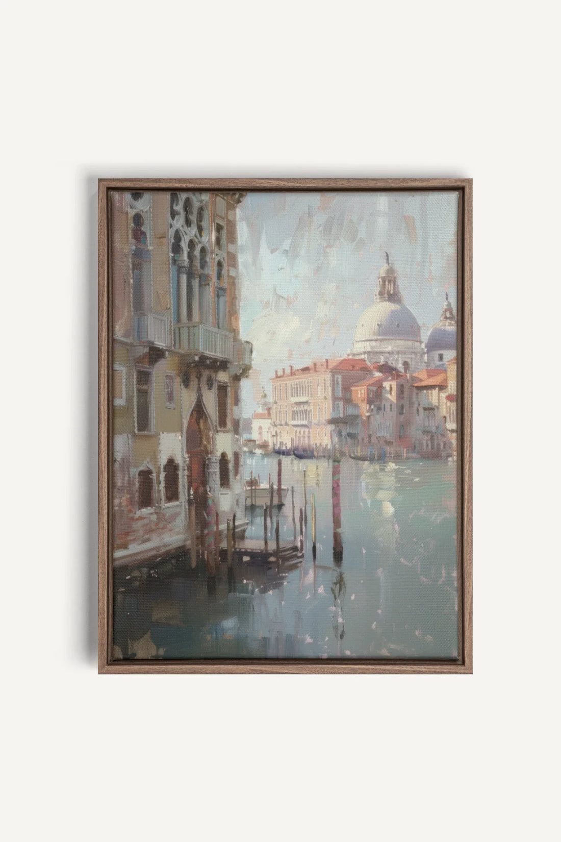 OLEKA CANVAS - VENICE IN HUES, Oeuvre sur toile étirée, encadré Brun Chêne