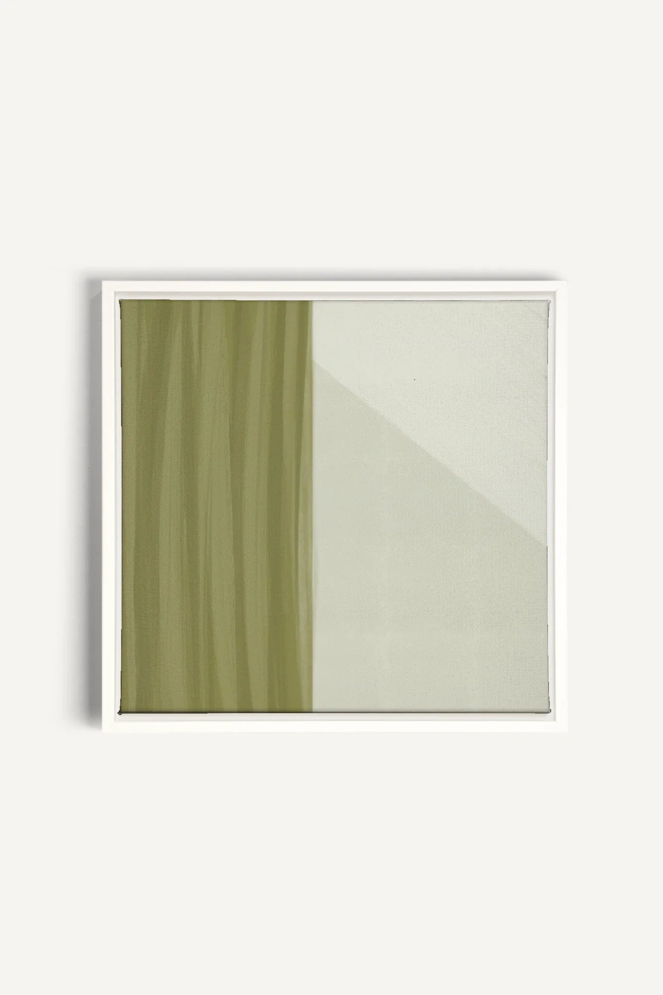 OLEKA CANVAS - VERDANT FLOW, Oeuvre sur toile étirée, encadré Blanc