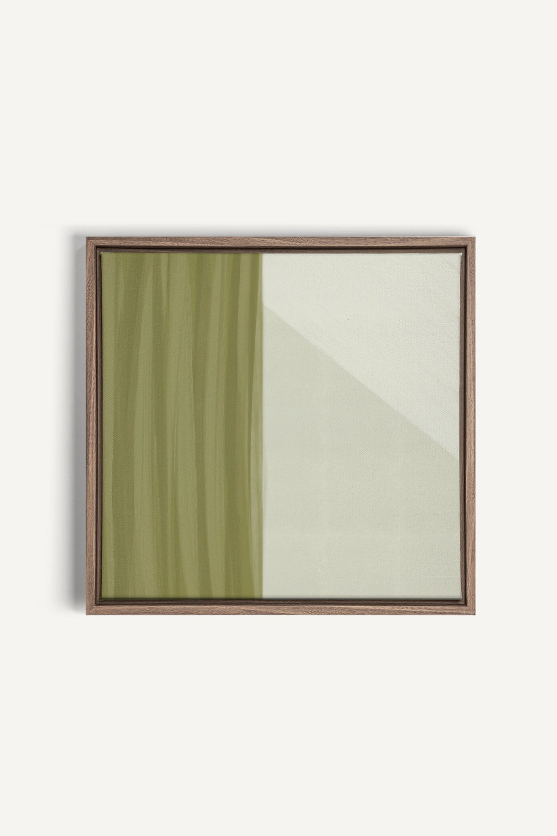 VERDANT FLOW, Artwork on stretched canvas, framed in Brown Oak