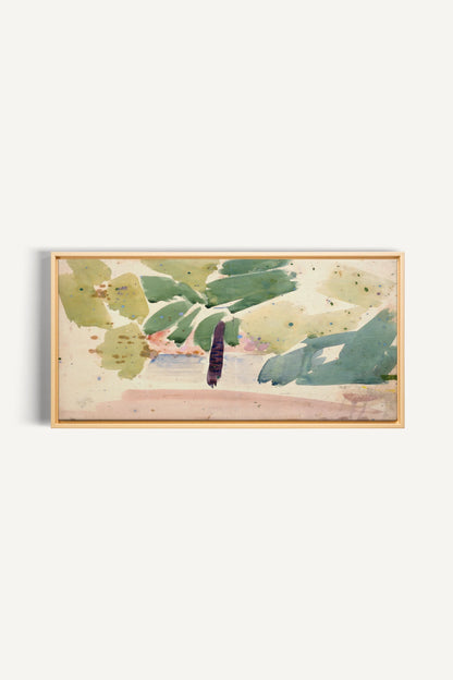 VERT NOMADE, Work on stretched canvas, framed Naturel Clair