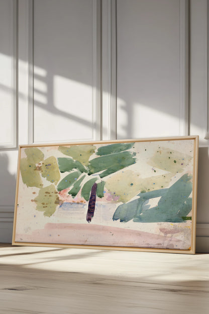 VERT NOMADE, Work on stretched canvas, framed Naturel Clair