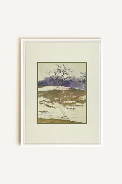 VESTIGE DE SAISON, Oeuvre sur toile étirée, encadré Blanc