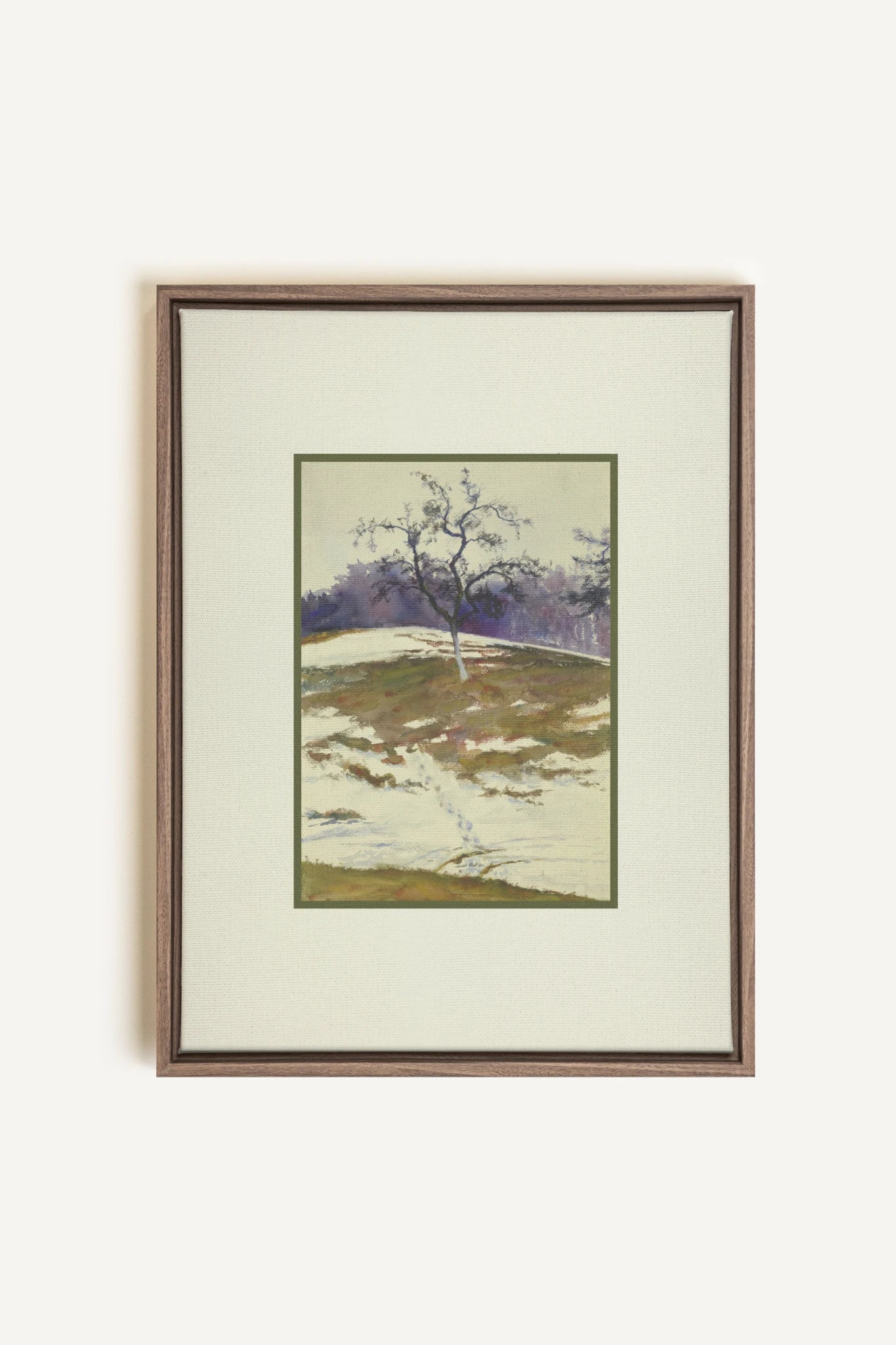 VESTIGE DE SAISON, Artwork on stretched canvas, framed in Brown Oak