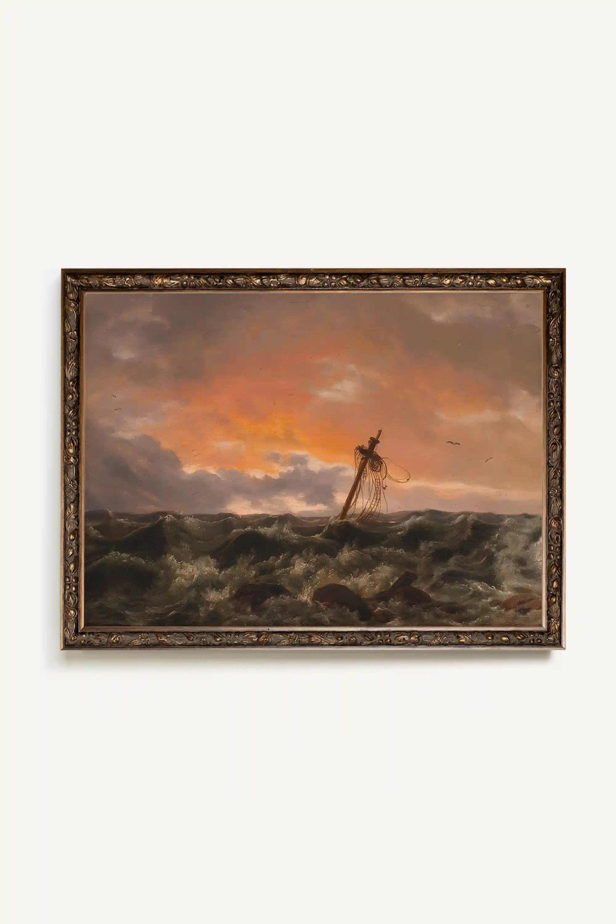 VESTIGE DES FLOTS, Oeuvre sur toile rigide, encadré Vintage Bronze