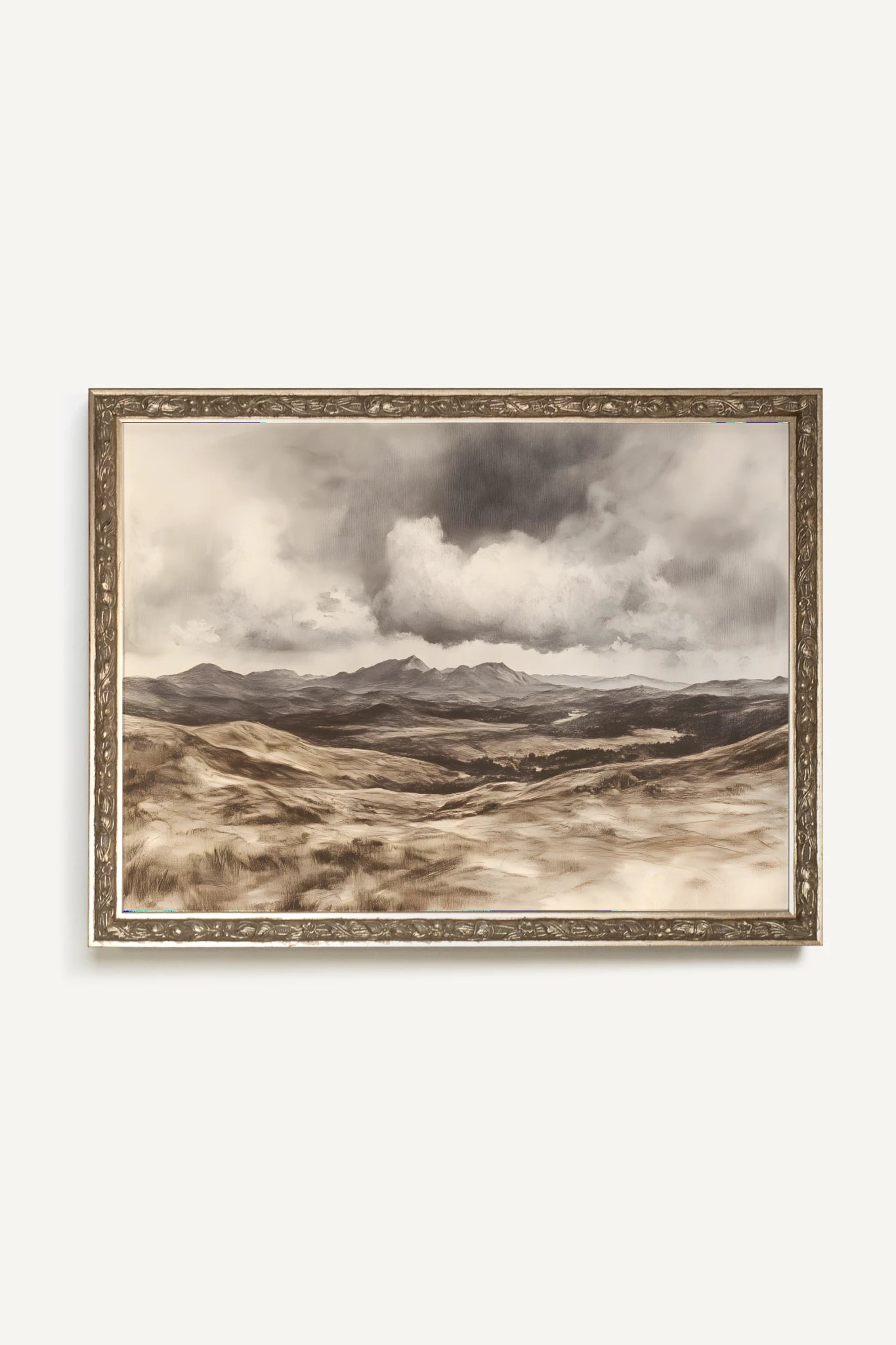 VESTIGES DU TEMPS, Artwork on rigid canvas, framed Vintage Silver