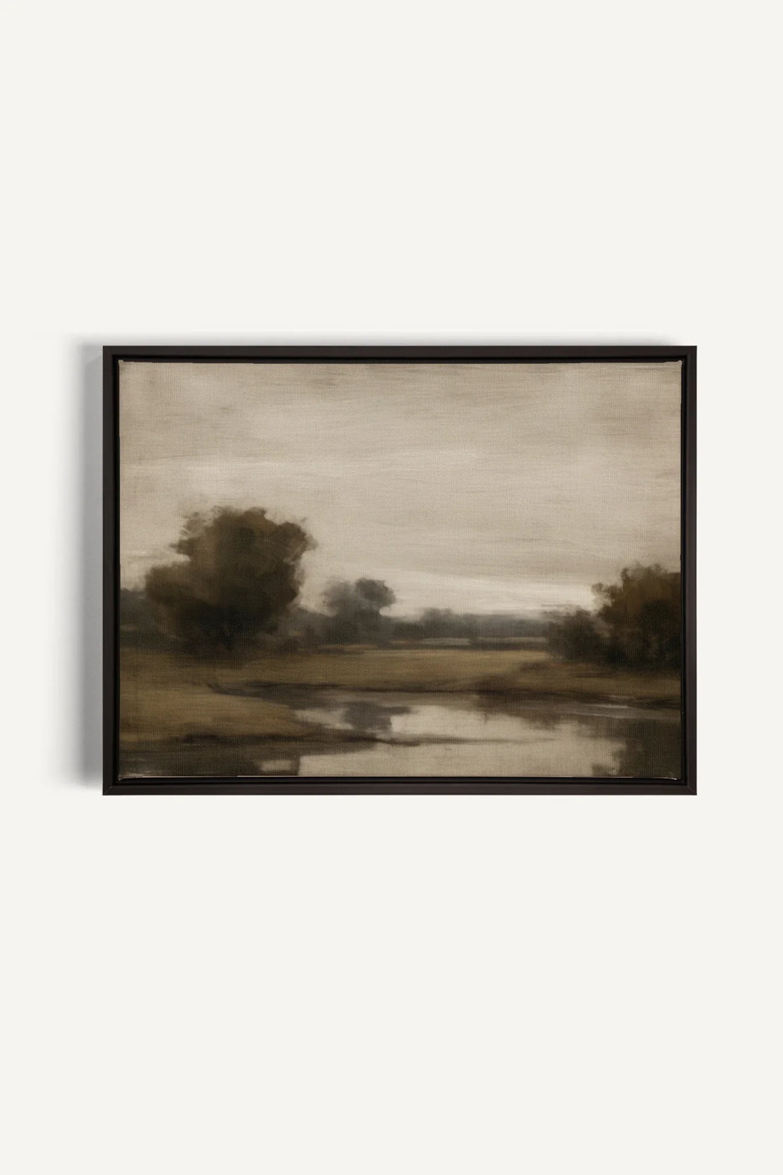 OLEKA CANVAS - VINTAGE COUNTRY RIVER, Oeuvre sur toile étirée, encadré Noir
