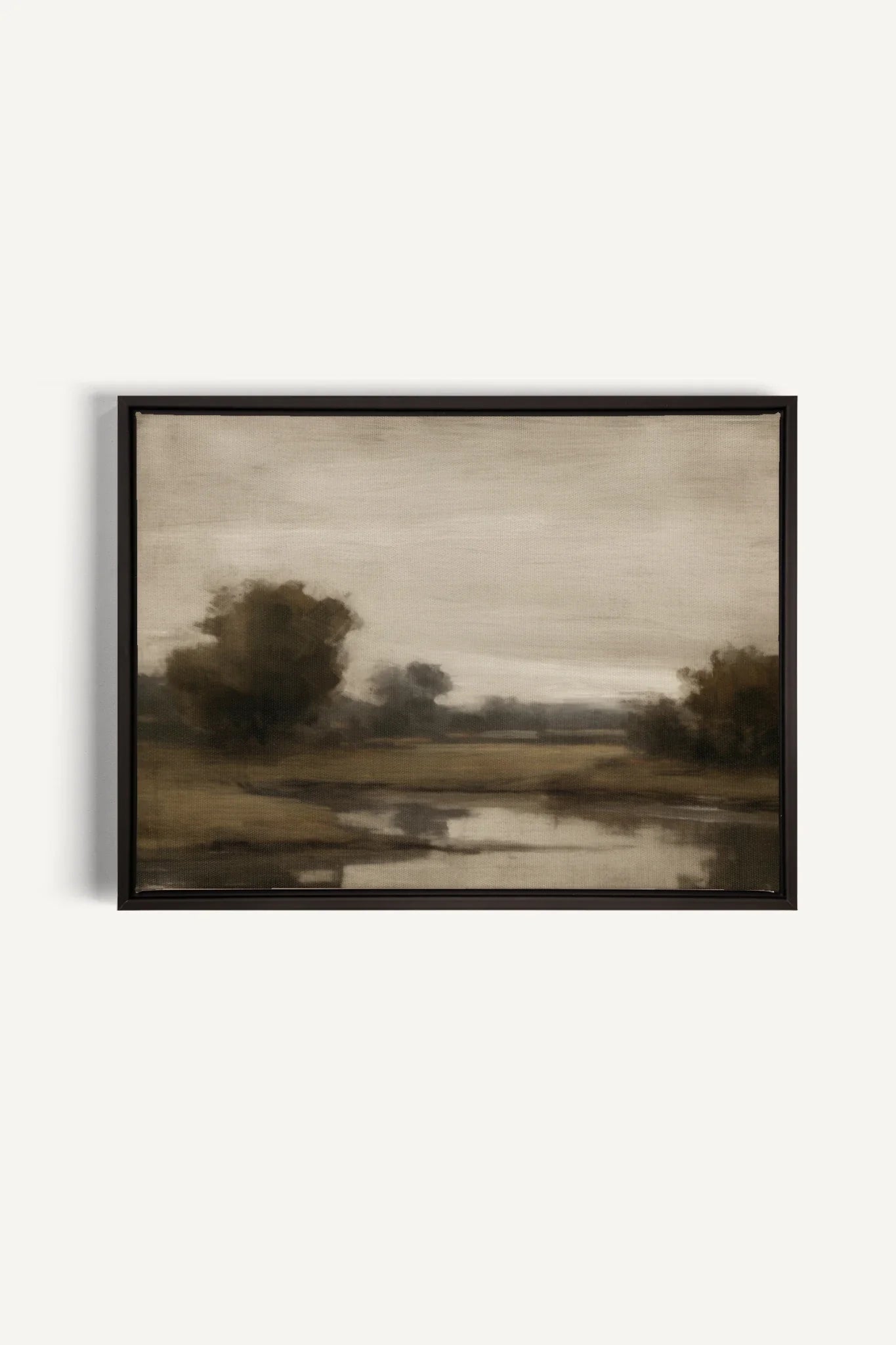 OLEKA CANVAS - VINTAGE COUNTRY RIVER, Oeuvre sur toile étirée, encadré Noir