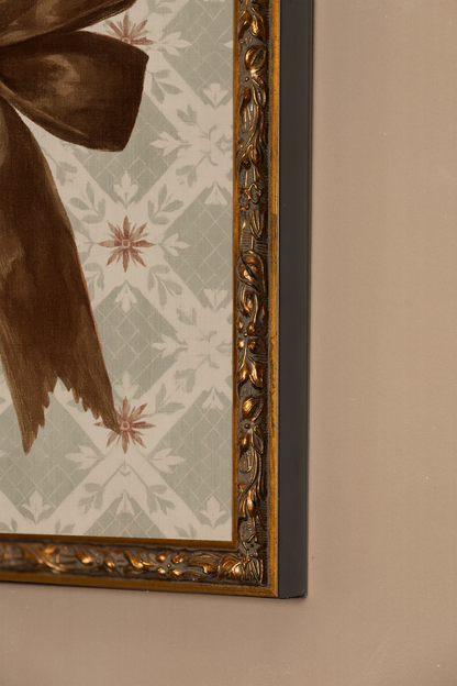 VINTAGE RIBBON, Oeuvre sur toile rigide, encadré Vintage Bronze