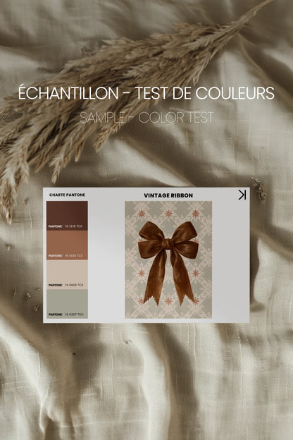 VINTAGE RIBBON, Oeuvre sur toile rigide, encadré Vintage Bronze