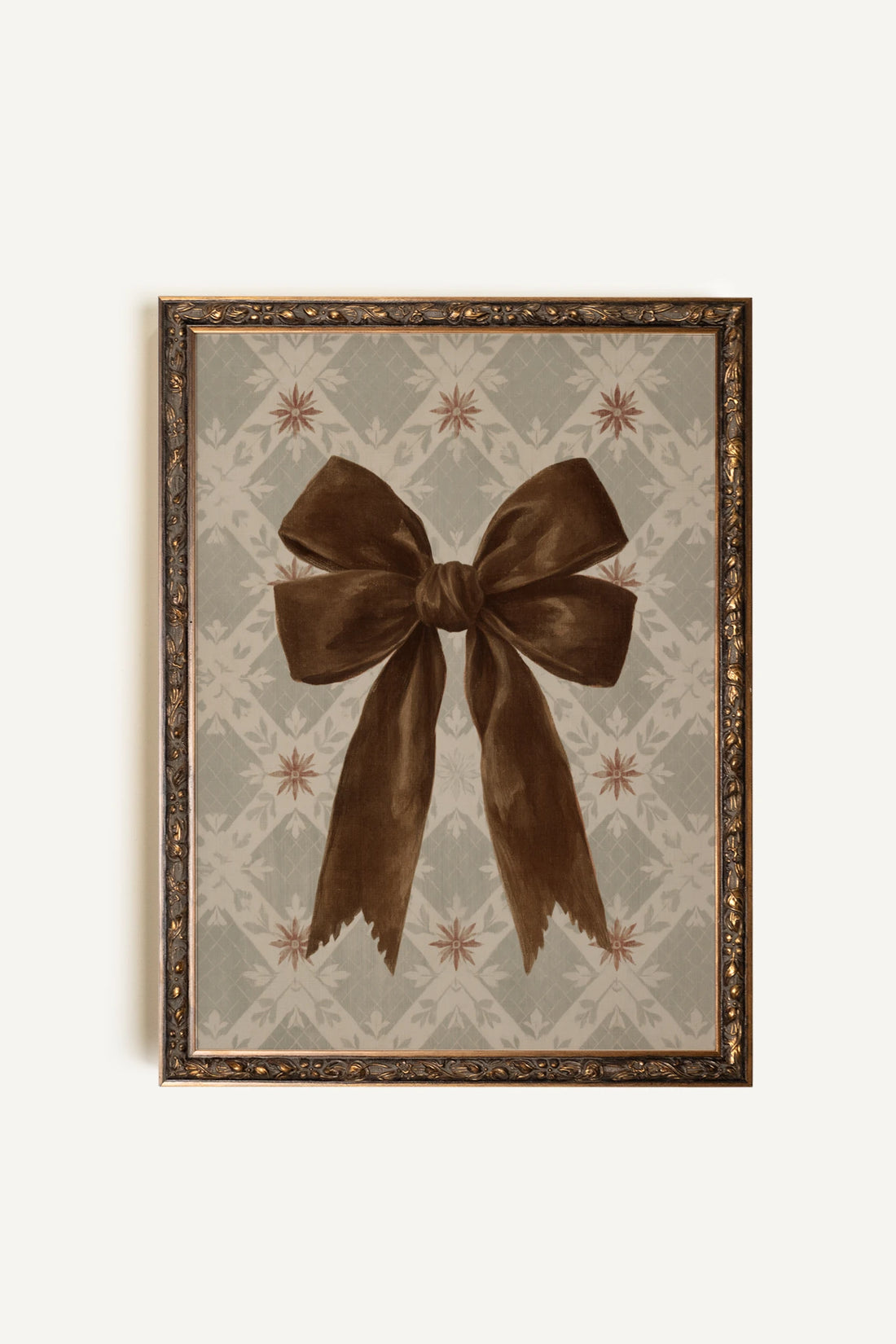 VINTAGE RIBBON, Oeuvre sur toile rigide, encadré Vintage Bronze