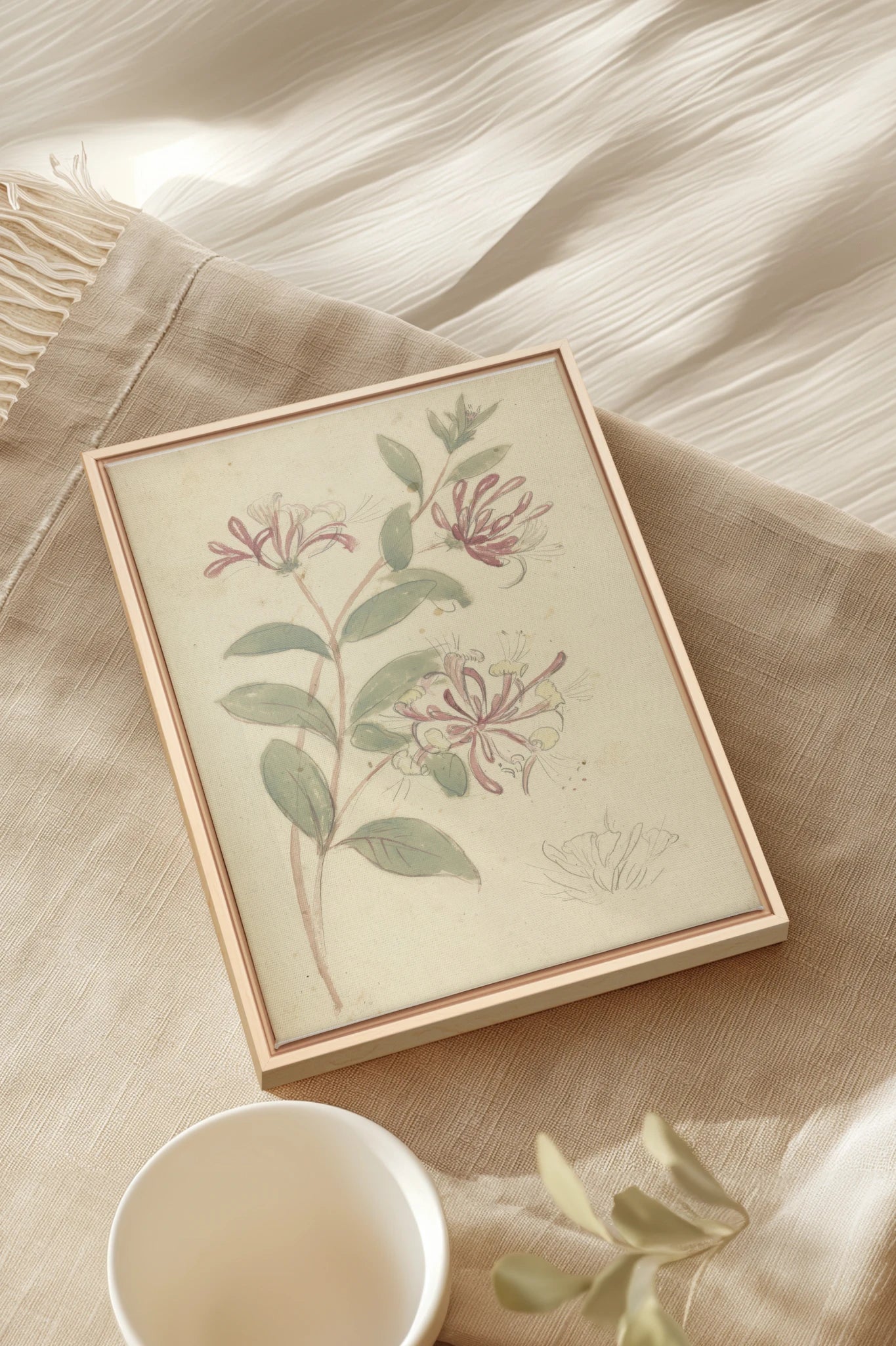 VINTAGE VINE, Work on stretched canvas, framed Naturel Clair