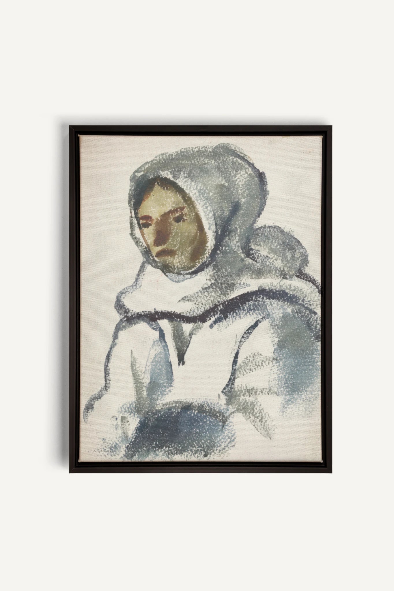VISAGE DU FROID, Oeuvre sur toile étirée, encadré Noir