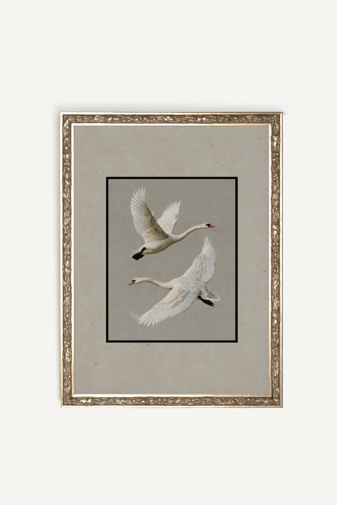 VOL ÉTERNEL, Artwork on rigid canvas, framed Vintage Silver