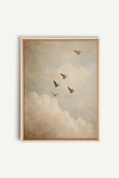 VOLÉE DE SOUVENIRS, Artwork on stretched canvas, framed Natural Light