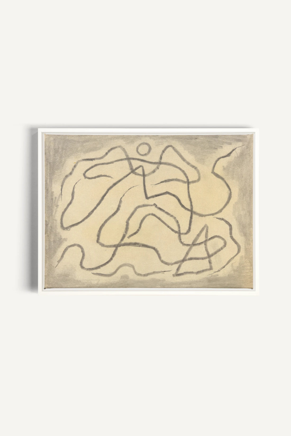 WANDERING LINE, Work on stretched canvas, framed White