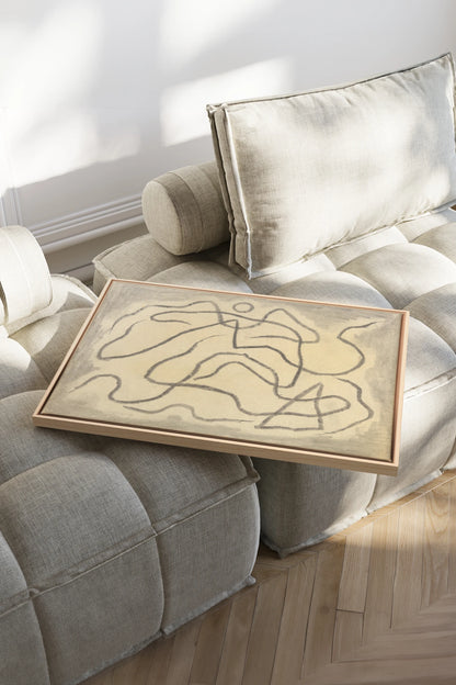 WANDERING LINE, Oeuvre sur toile étirée, encadré Naturel Clair