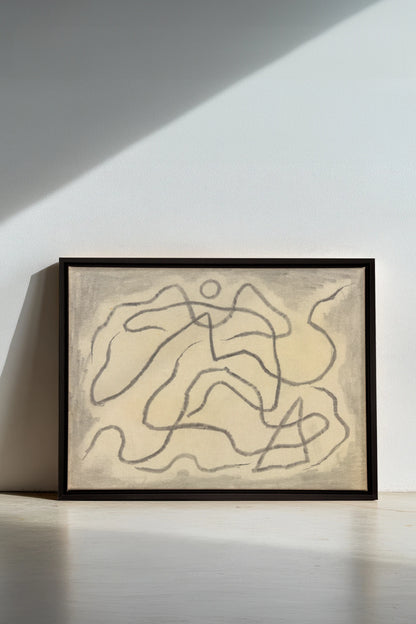 WANDERING LINE, Oeuvre sur toile étirée, encadré Noir