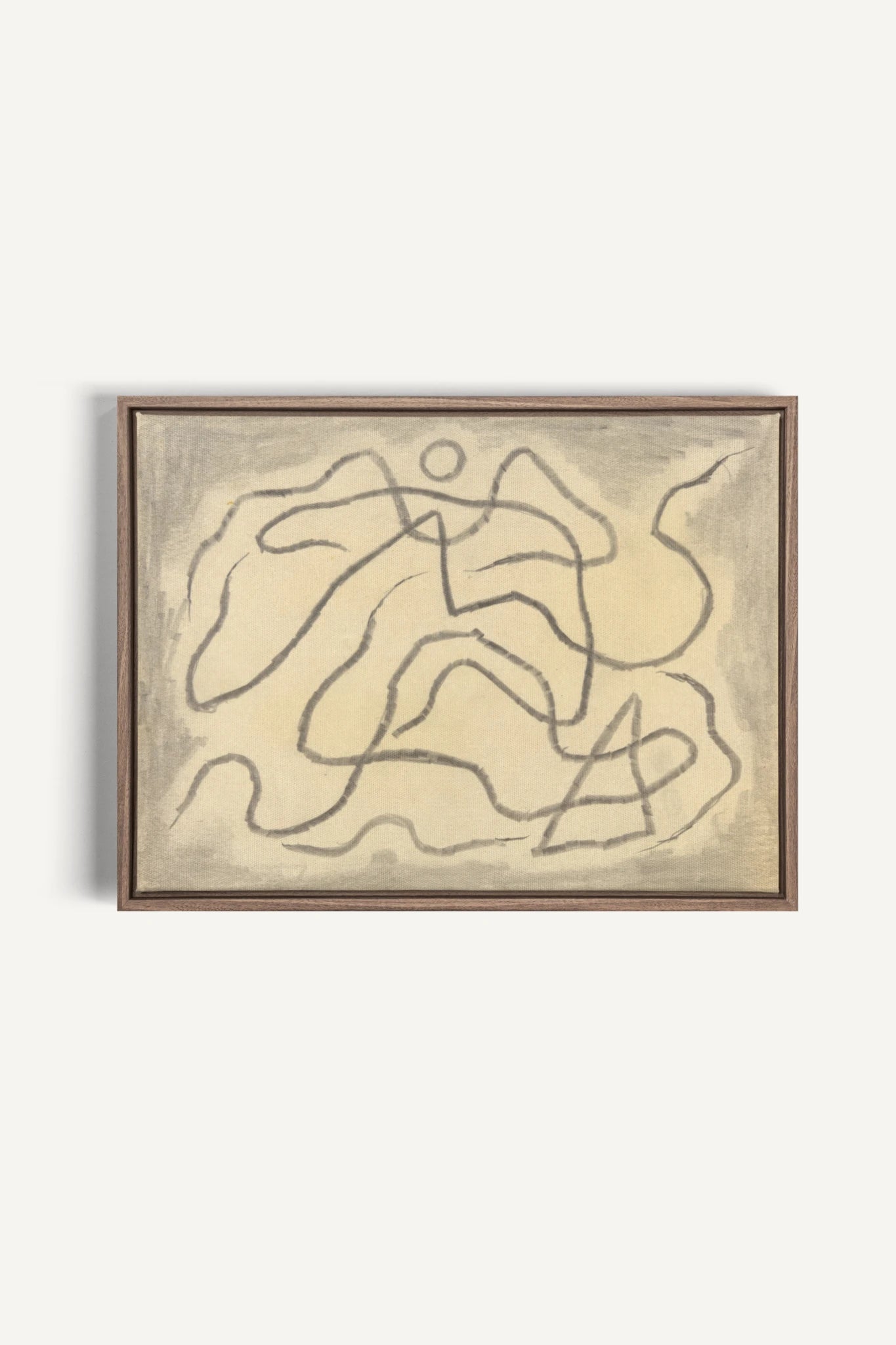 WANDERING LINE, Work on stretched canvas, framed Oak Brown