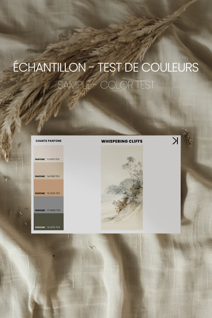 WHISPERING CLIFFS, Oeuvre sur toile étirée, encadré Blanc