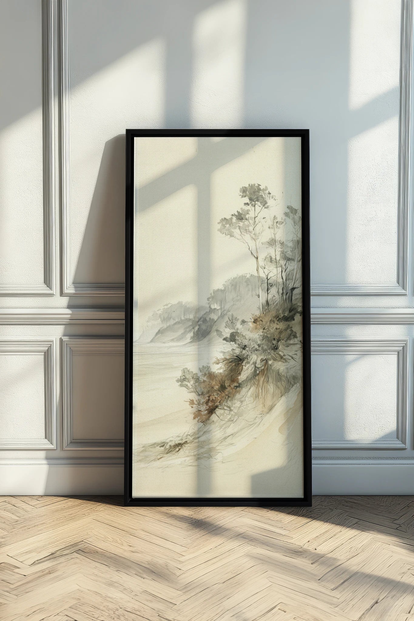 WHISPERING CLIFFS, Oeuvre sur toile étirée, encadré Noir