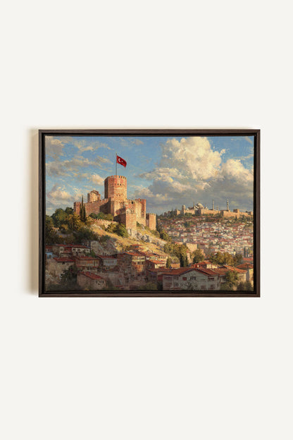 WHISPERS OF ISTANBUL, Artwork on stretched canvas, framed in Walnut Brown