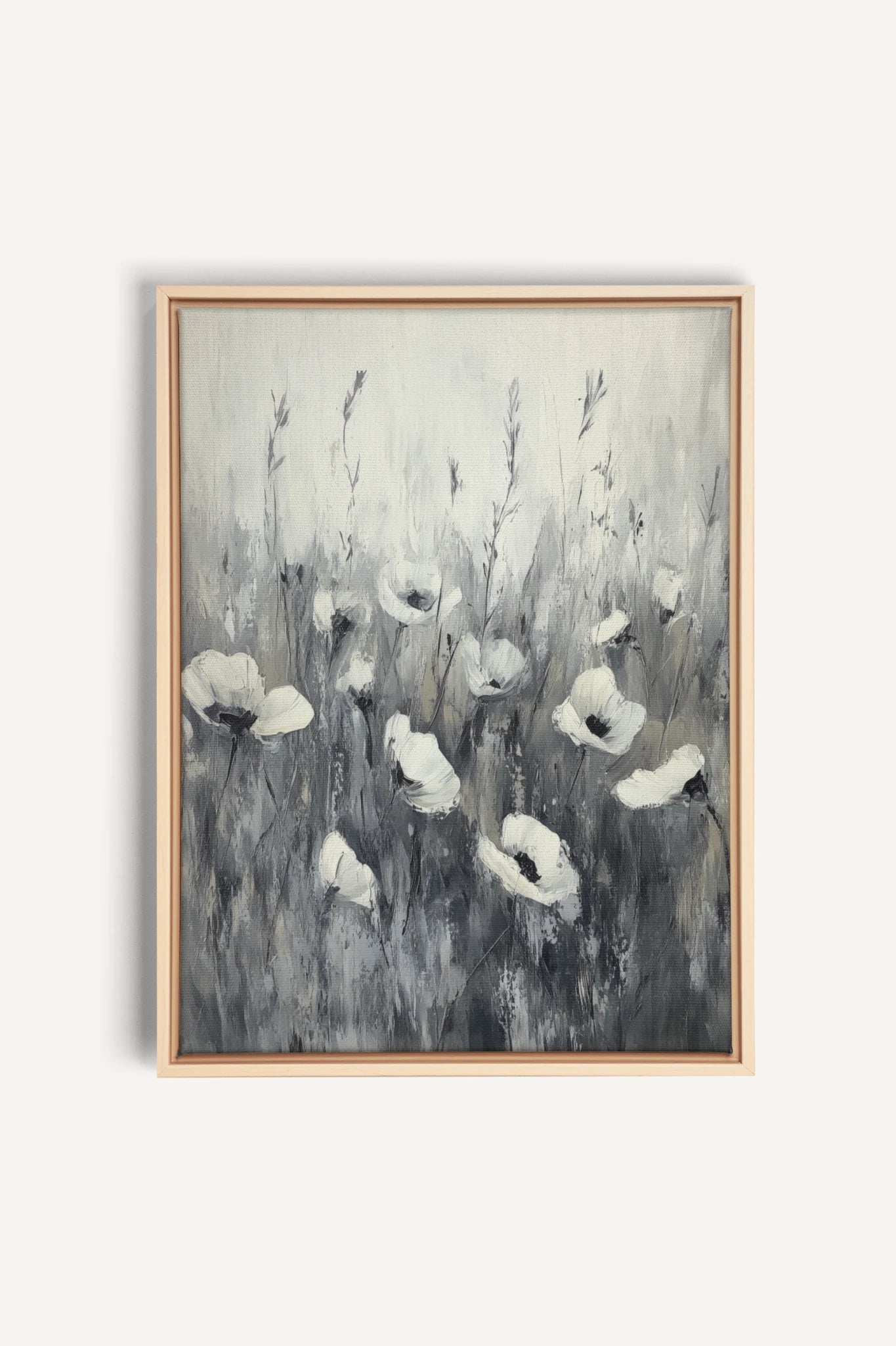 WHITE VEIL, Oeuvre sur toile étirée, encadré Naturel Clair