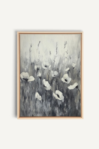 WHITE VEIL, Oeuvre sur toile étirée, encadré Naturel Clair