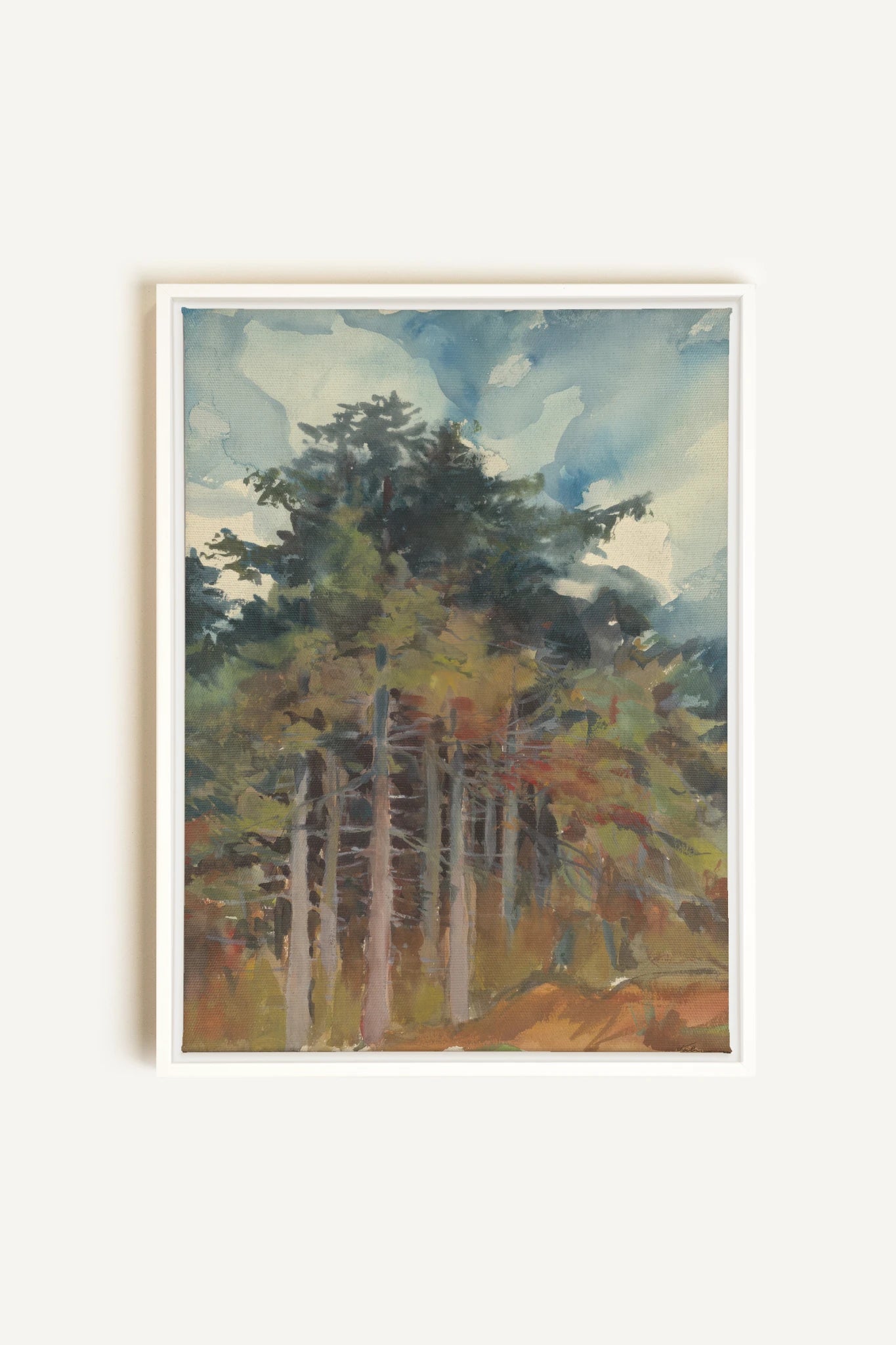 WILD GROVE, Oeuvre sur toile étirée, encadré Blanc