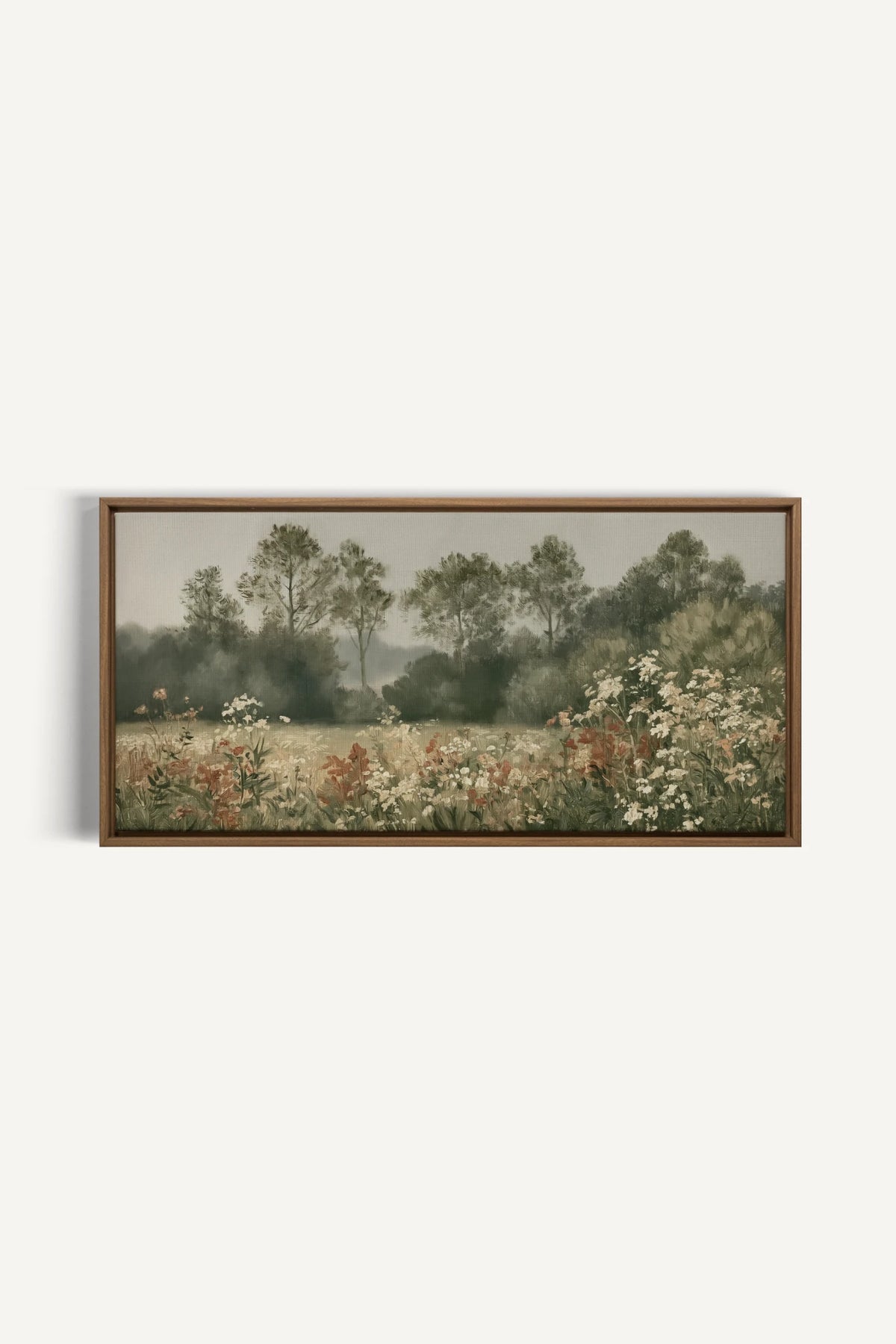 WILD MEADOW, Artwork on stretched canvas, Oak Brown frame