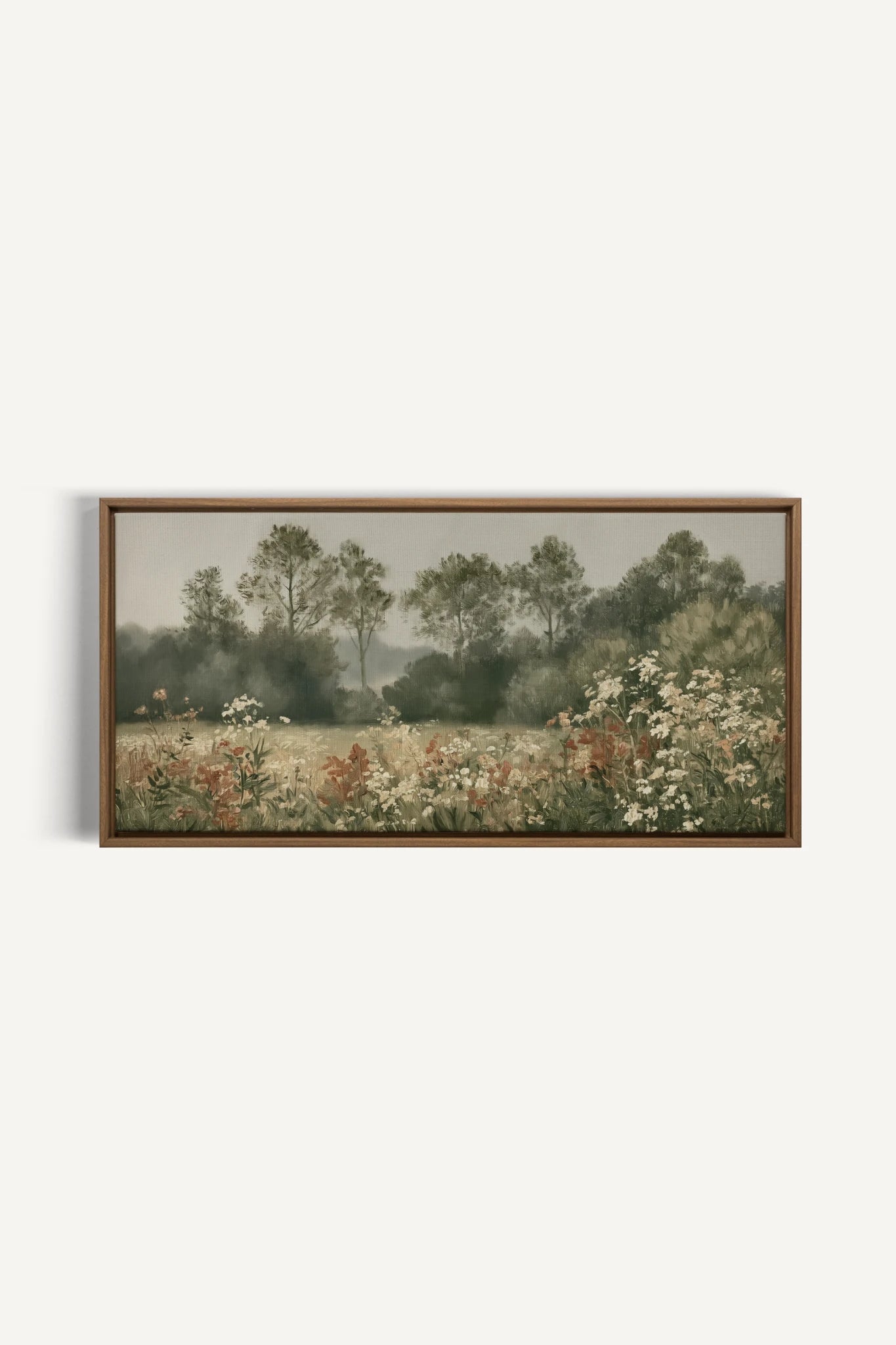 WILD MEADOW, Artwork on stretched canvas, Oak Brown frame
