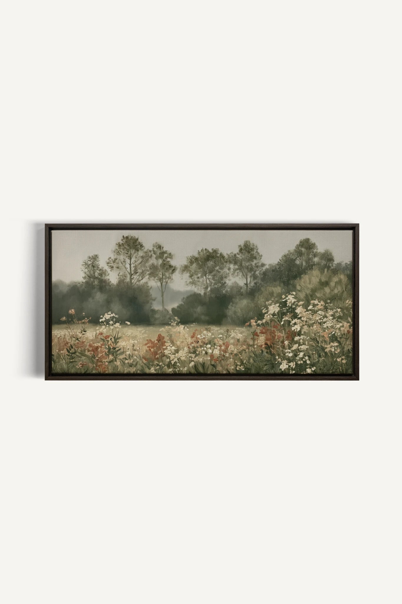 WILD MEADOW, Artwork on stretched canvas, Walnut Brown frame