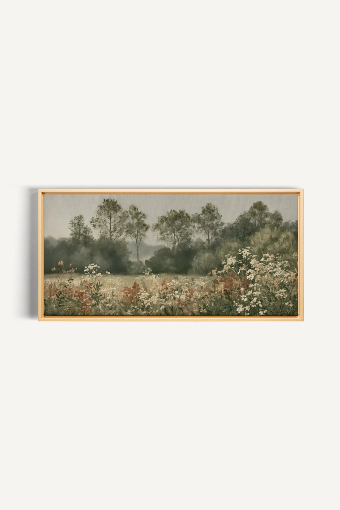 WILD MEADOW, Artwork on stretched canvas, Light Natural frame