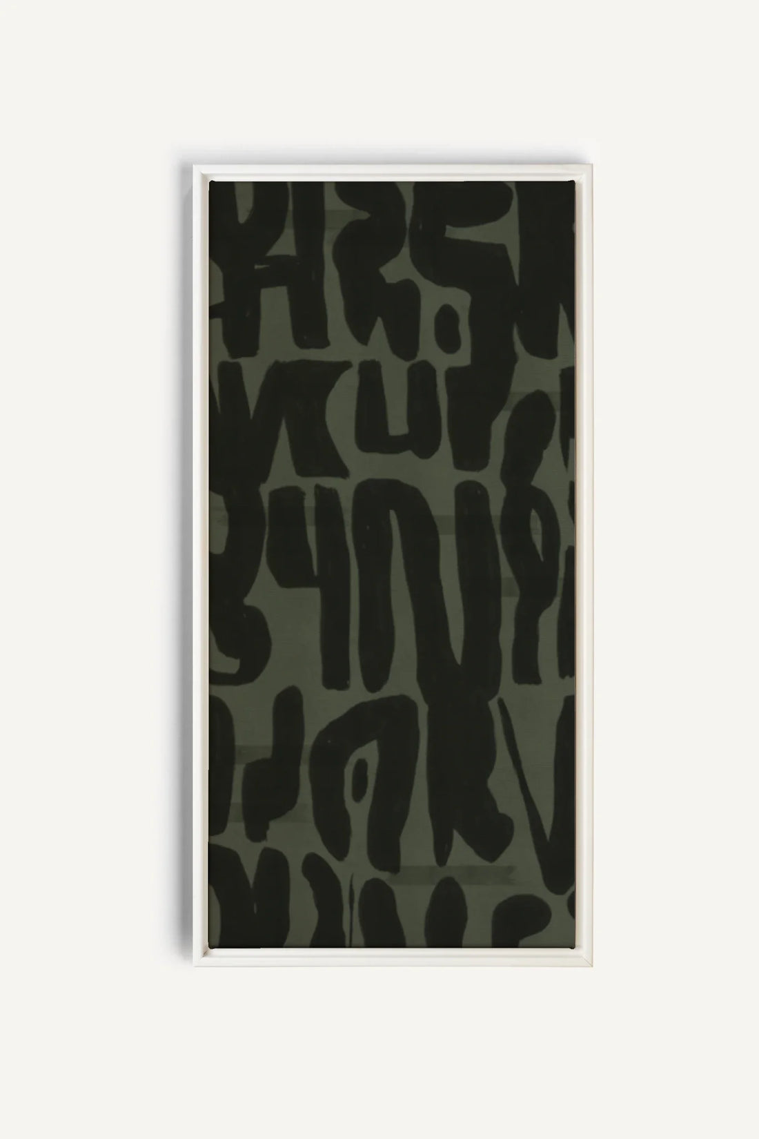 OLEKA CANVAS - WILD SCRIPT, Oeuvre sur toile étirée, encadré Blanc