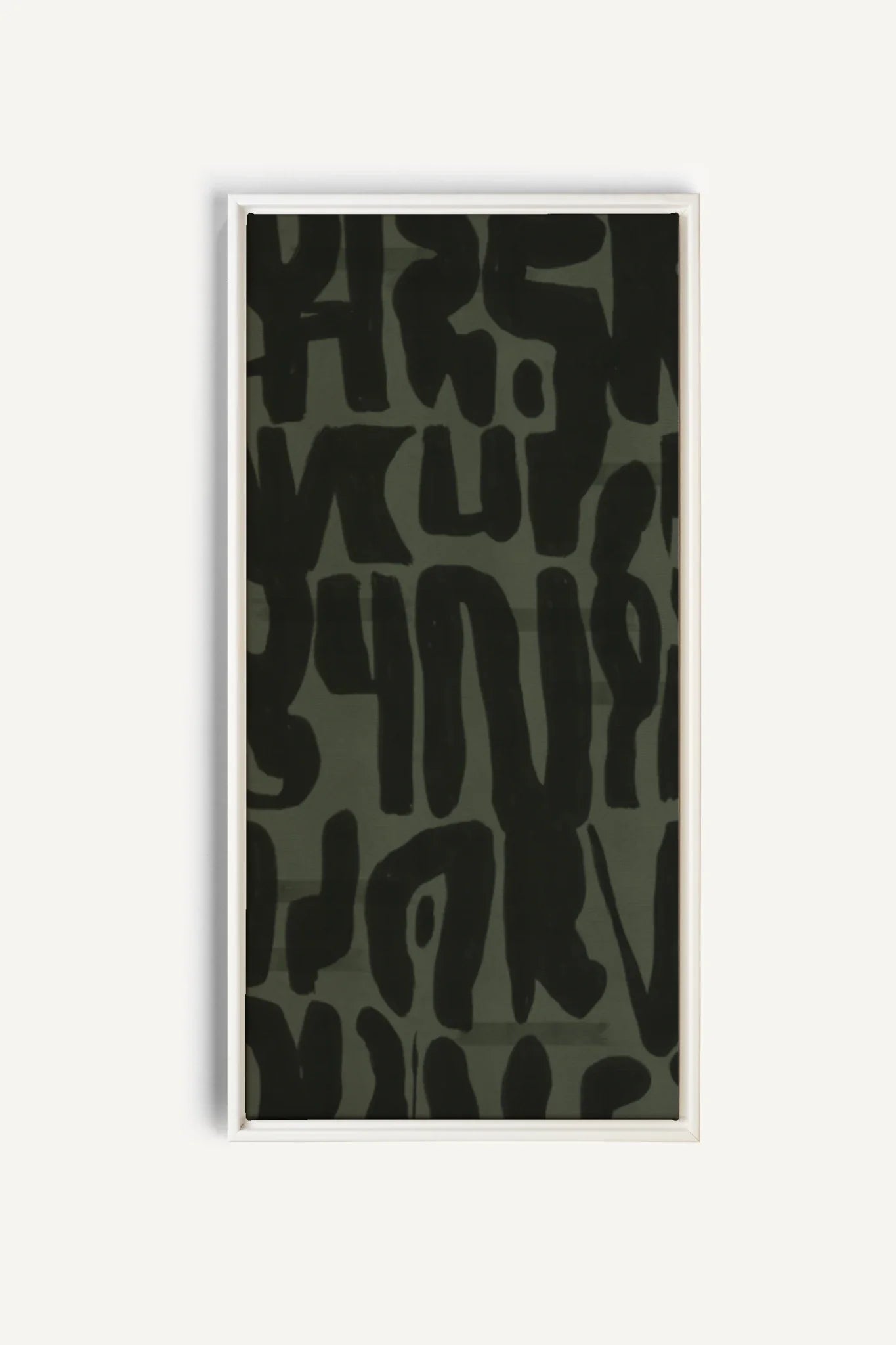 OLEKA CANVAS - WILD SCRIPT, Oeuvre sur toile étirée, encadré Blanc