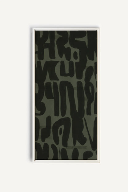 OLEKA CANVAS - WILD SCRIPT, Oeuvre sur toile étirée, encadré Blanc