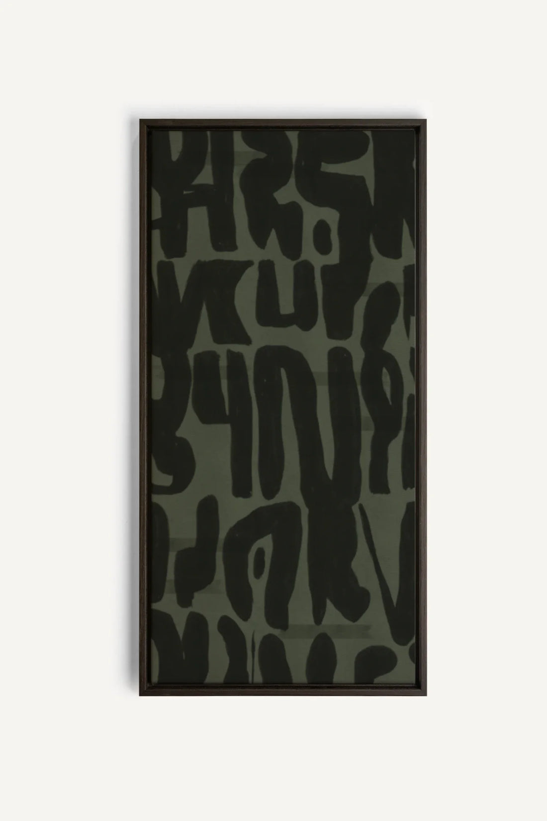 OLEKA CANVAS - WILD SCRIPT, Oeuvre sur toile étirée, encadré Brun Noyer