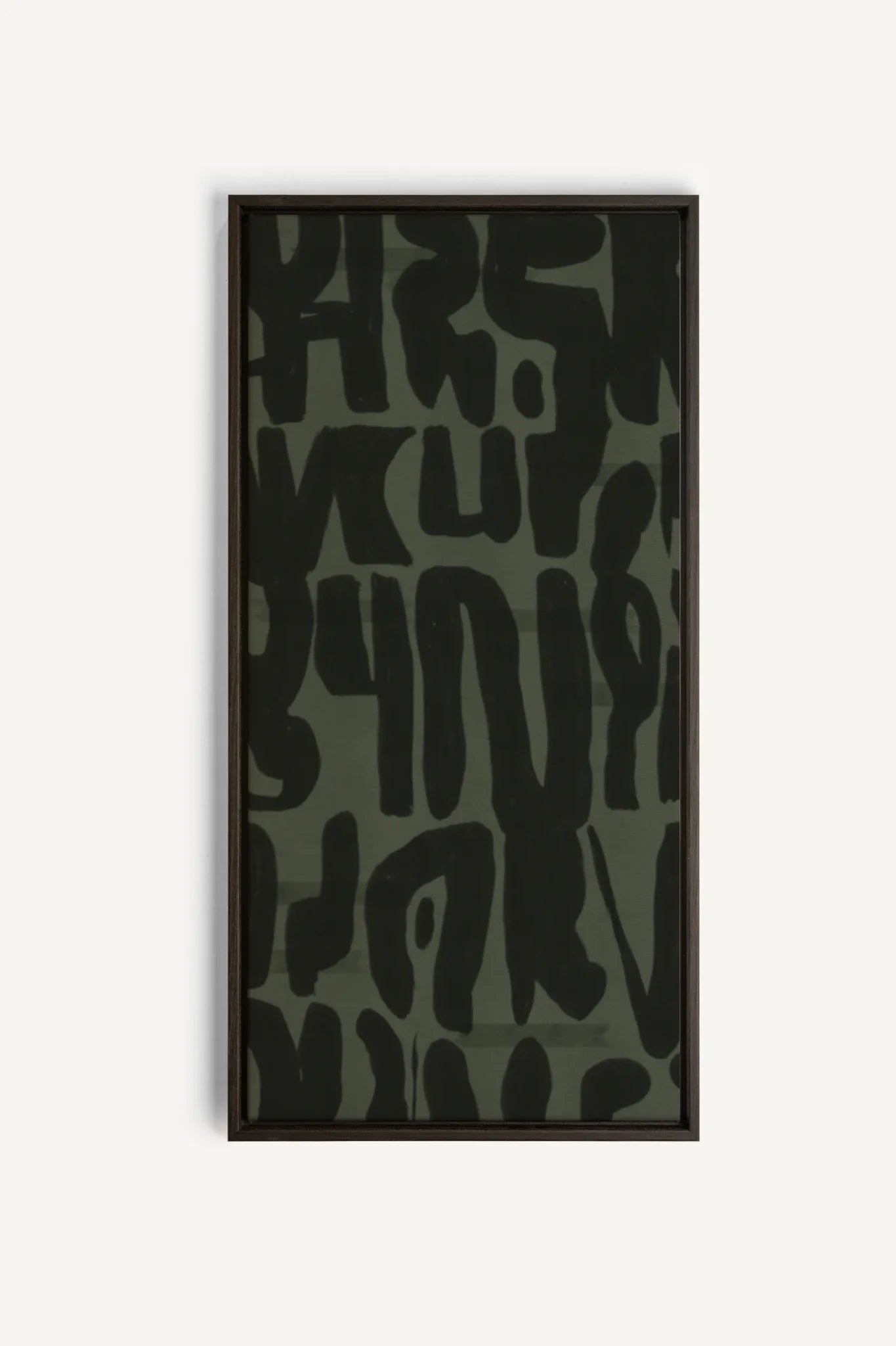 OLEKA CANVAS - WILD SCRIPT, Oeuvre sur toile étirée, encadré Brun Noyer