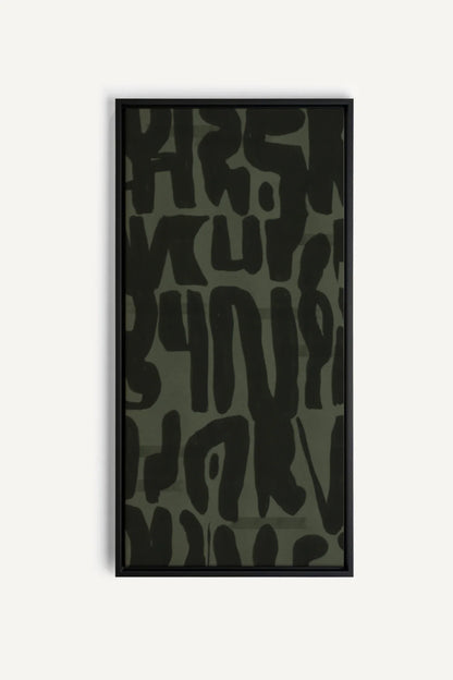 OLEKA CANVAS - WILD SCRIPT, Oeuvre sur toile étirée, encadré Noir