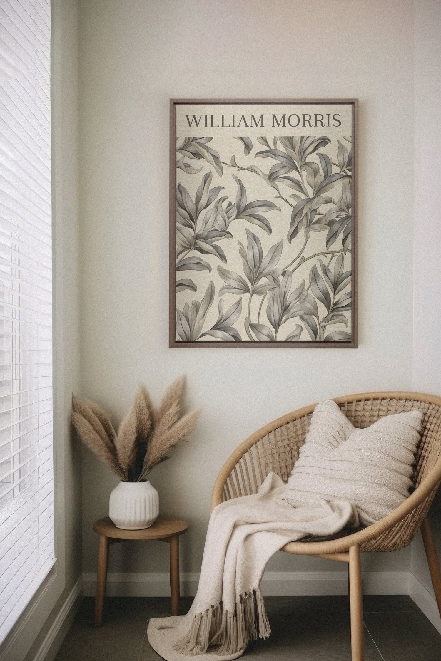 OLEKA CANVAS - WILLIAM MORRIS, Oeuvre sur toile étirée, encadré Brun Chêne