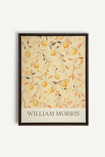 OLEKA CANVAS - WILLIAM MORRIS II, Oeuvre sur toile étirée, encadré Brun Noyer