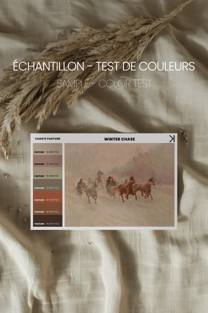 WINTER CHASE, Oeuvre sur toile rigide, encadré Vintage Or