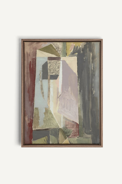 WINTER FRAGMENTS, Oeuvre sur toile étirée, encadré Brun Chêne
